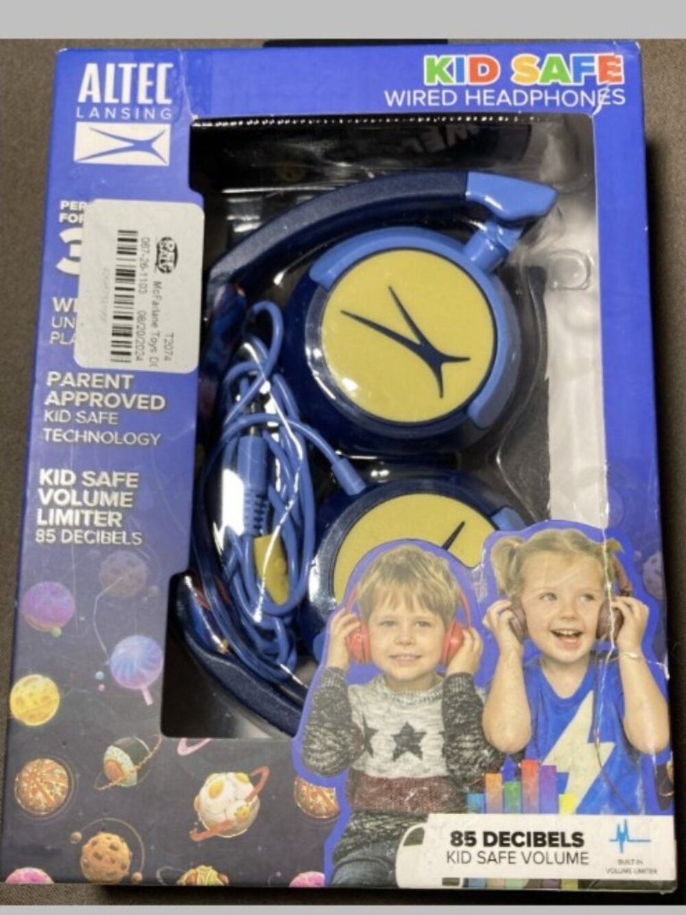 Altec Lansing Kid Safe Wired Headphones Kids Sport Design 85dB Volume Limited